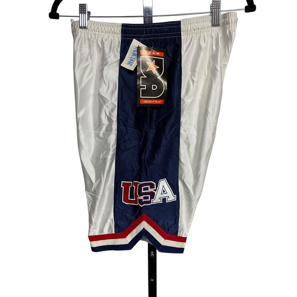 Vintage Don Alleson Red White & Blue Basketball Shorts Men’s Large USA 90’s NWT